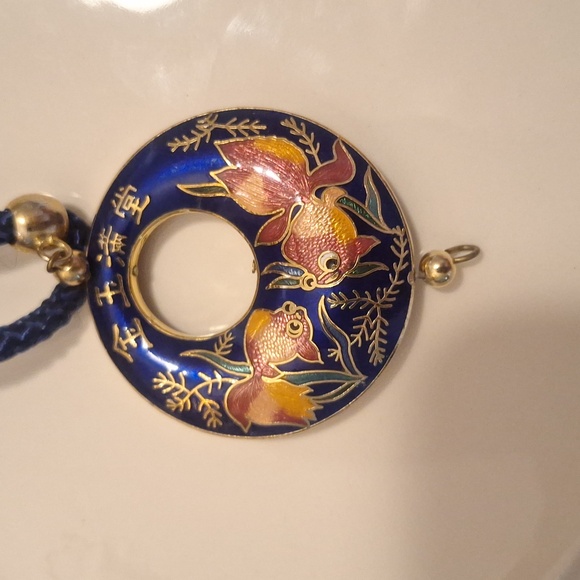 Vintage cloisonne pendant goldfish - Picture 1 of 4